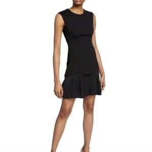 Rebecca Taylor | Stacy Textured Fit & Flair Silky Dress Size 4 Black